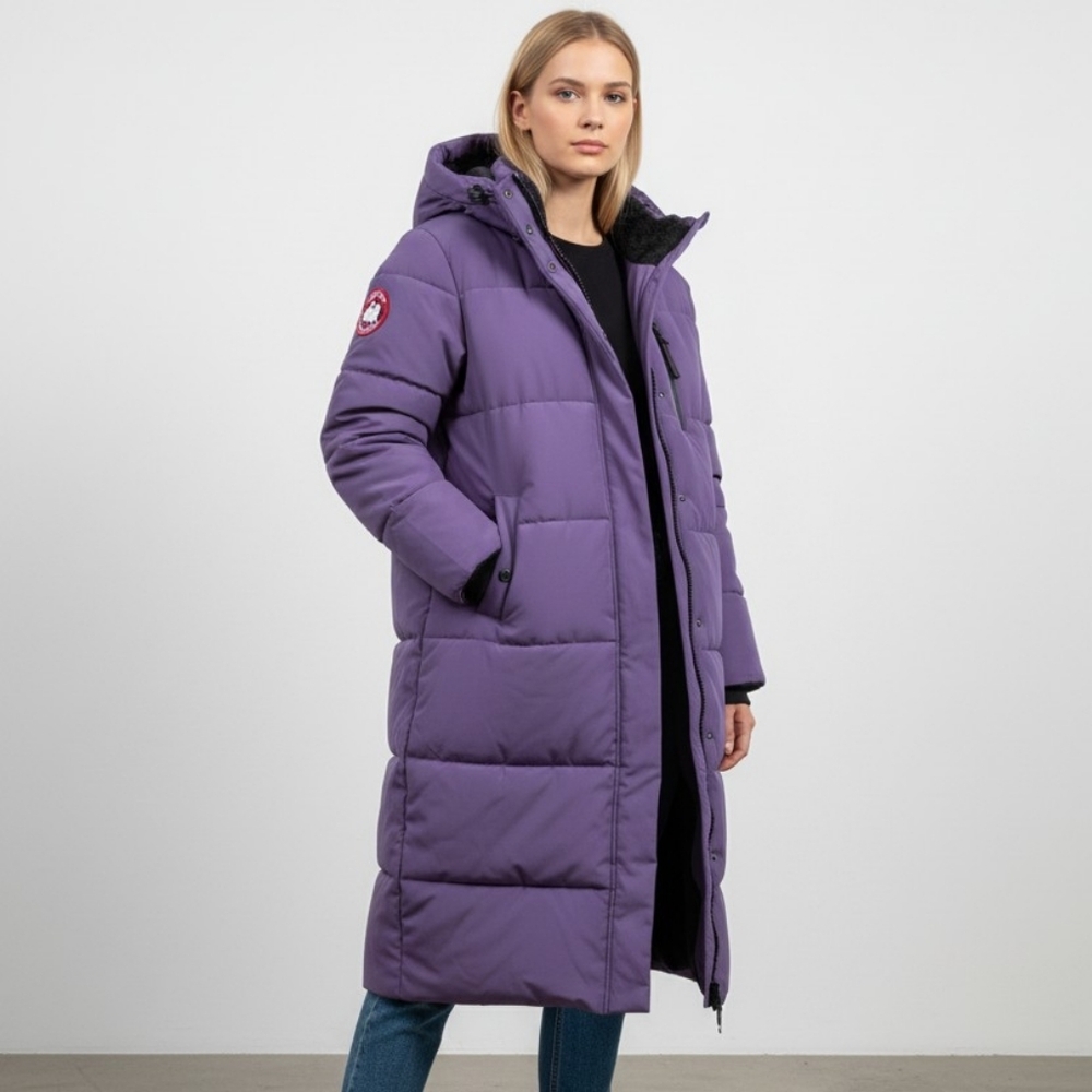 Canada Weathergear Women's Size Medium Purple Hooded Puffer Coat